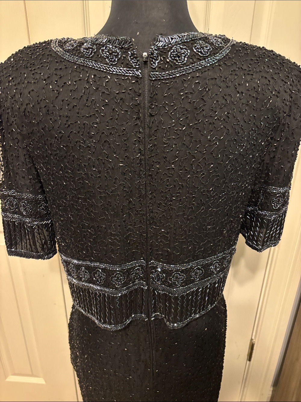 Laurence Kazar Vintage Silk Hand Beaded Evening Gown - Picture 6 of 9